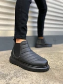 Siyah (Siyah Taban) Lastikli Erkek Sneaker Bot thumbnail 3