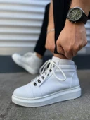 Beyaz Bağcıklı Erkek Sneaker Bot thumbnail 1