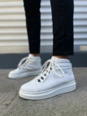 Beyaz Bağcıklı Erkek Sneaker Bot thumbnail 2