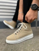 Krem Süet Bağcıklı Erkek Sneaker Bot thumbnail 1