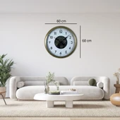 Vintage 60 Cm Çarklı Modern Duvar Saati thumbnail 4