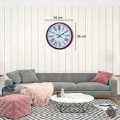 Pembe 36 Cm Dekoratif Duvar Saati thumbnail 4