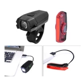 HSGL USB ŞARJLI ÖN ARKA IŞIKLI FAR SET thumbnail 1