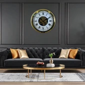 Aurelius Gold 60 Cm Çarklı Duvar Saati thumbnail 1