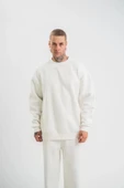 Uzun Kol Bisiklet Yaka Basic SweatShirt - Beyaz thumbnail 1
