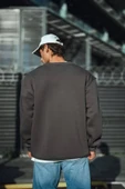 Kışlık Bisiklet Yaka Üç İplik Basic SweatShirt - Antrasit thumbnail 2