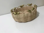 boncuklu rattan küçük sepet thumbnail 1