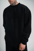 Uzun Kol Bisiklet Yaka Basic SweatShirt - Siyah thumbnail 1