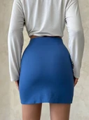 Çift yırtmaçlı etek indigo s25910 thumbnail 4