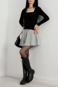 Çerçeve yaka kaşkorse bluz siyah thumbnail 5