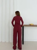 Balıkçı yaka örme takım bordo thumbnail 2