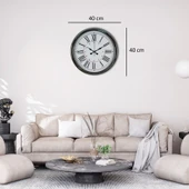 Silver Elegance 40 Cm Krom Metal Duvar Saati thumbnail 4