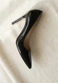 Pley Siyah Cilt Stiletto Ayakkabı thumbnail 6