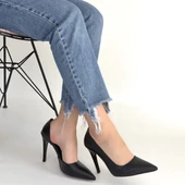 Pley Siyah Cilt Stiletto Ayakkabı thumbnail 4
