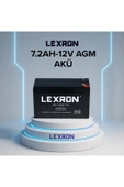 Lexron 12 volt 7.2 amper kuru tip akü thumbnail 2