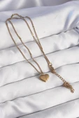 316L Çelik Gold Renk Model Love Kolye thumbnail 2