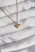 316L Çelik Gold Renk Model Love Kolye thumbnail 1