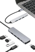 Macbook Pro/Air Uyumlu Usb Type-C 8 In 1 Hub Dönüştürücü Çevirici Çoklayıcı Usb Hdmı Micro Sd 8 Girişli thumbnail 1