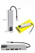 Usb Type-C Hub Dönüştürücü Çevirici Çoklayıcı Macbook Çevirici 8 Portlu thumbnail 4