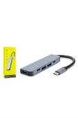 Macbook Pro/Air Uyumlu Usb Type-C 8 In 1 Hub Dönüştürücü Çevirici Çoklayıcı Usb Hdmı Micro Sd 8 Girişli thumbnail 5