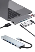 Usb Type-C Hub Dönüştürücü Çevirici Çoklayıcı Macbook Çevirici 8 Portlu thumbnail 5