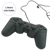 Çift Titreşimli Usb Kablolu Oyun Kolu Pc Vibration Gamepad thumbnail 5