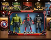Efsanevi Kahramanlar Seti - Hulk, Örümcek Adam ve Batman (30 cm Dev Boy) thumbnail 1