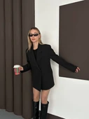 CEMO Kadın Oversize Blazer Ceket Elbise Siyah thumbnail 7