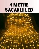 4 Metre Icicle Şelale Led Yılbaşı Perde Işık Sıcak Ambiyans thumbnail 1