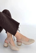 Dier Bej Cilt Topuklu Ayakkabı thumbnail 2