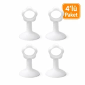 4 Lü Vantuzlu Geçmeli Kapı Kolu Stoper Set Beyaz thumbnail 2