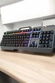 Q Klavye Rgb Işıklı Klavye Ve Mouse Seti Kablolu Mouse Hediyeliş thumbnail 3