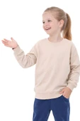 Unisex Çocuk Basic Düz Fırçalı %100 Pamuk Sweatshirt thumbnail 3