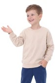 Unisex Çocuk Basic Düz Fırçalı %100 Pamuk Sweatshirt thumbnail 2