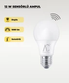 12W Sensörlü LED Ampul 6500K Beyaz Işık – Hareket Algılayan Akıllı Ampul thumbnail 1