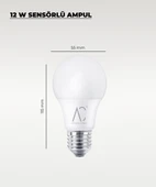 12W Sensörlü LED Ampul 6500K Beyaz Işık – Hareket Algılayan Akıllı Ampul thumbnail 2
