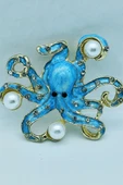 Ocean Blue Pearl Ahtapot Broş thumbnail 3