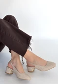 Dier Bej Cilt Topuklu Ayakkabı thumbnail 2