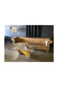 3A Mobilya A Mobilya Gold Leather Chesterfield thumbnail 3