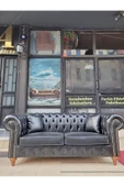 3A Mobilya Black Deri Chesterfield thumbnail 2