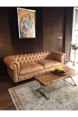 3A Mobilya 3a Bristol Taba Hakiki Deri Chesterfield thumbnail 1