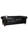 3A Mobilya Pullap Black Chesterfield 230X90X80 CM thumbnail 1