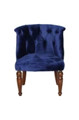 3A Mobilya Dark Blue Kapitone Midi Berjer thumbnail 1