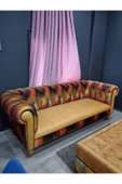 3A Mobilya Ely Chesterfield Berjer Ve Puf Takımı thumbnail 3