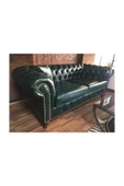 3A Mobilya Dark Green Chesterfield Kanepe thumbnail 2