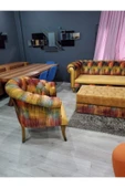 3A Mobilya Ely Chesterfield Berjer Ve Puf Takımı thumbnail 4