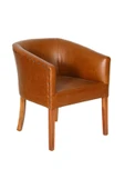 3A Mobilya Real Leather Oval Berjer thumbnail 2