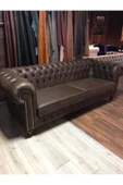 3A Mobilya New Brown Nubuk Chesterfield thumbnail 1