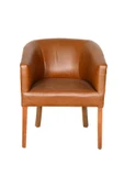 3A Mobilya Real Leather Oval Berjer thumbnail 1
