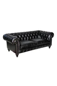 3A Mobilya Class Black Leather Chesterfield thumbnail 2